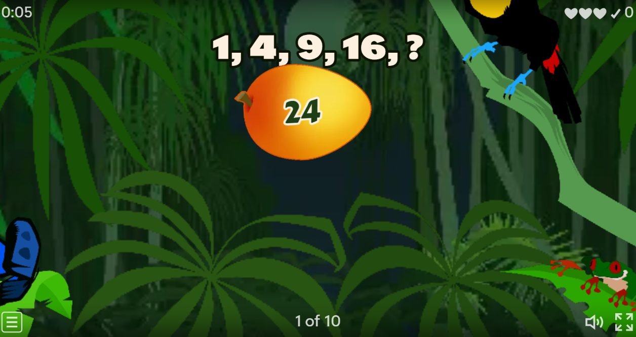 משחק סדרות מספרים לכיתה ג - מה המספר הבא, מתוך משחקי החשבון לכיתה ג באתר גאונצ׳יק